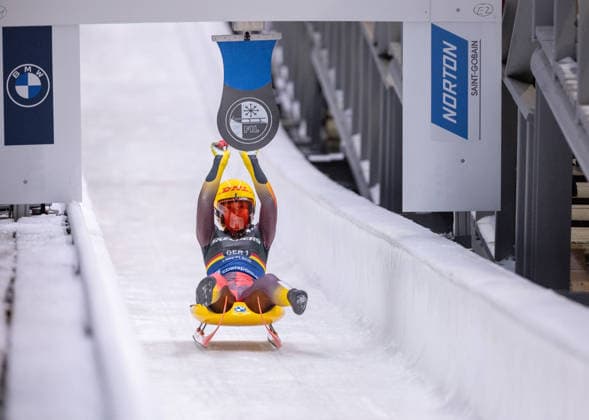picture: Julia Taubitz (GER) 20.12.2025 luge 3. FIL Eberspächer Luge World Cup, Mount Van Hoevenberg Olympic Bobsled Run, Lake Placid, USA Mixed Singles photographer: FIL Michael Kristen *** picture Julia Taubitz GER 20 12 2025 luge 3 FIL Eberspächer Luge World Cup, Mount Van Hoevenberg Olympic Bobsled Run, Lake Placid, USA Mixed Singles photographer FIL Michael Kristen