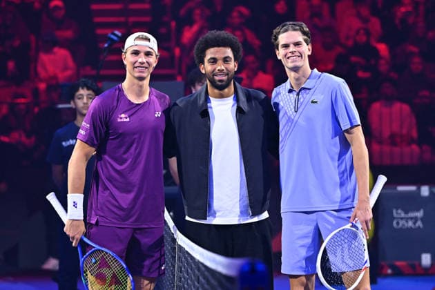 Next Gen ATP, Tennis Herren Finals Presented by PIF - Jeddah Arthur Fils (FRA) doing the coin toss at the 2025 ATP NextGen Finals in Jeddah, SAOUDI, on December 20, 2025. Photo by Corinne Dubreuil ABACAPRESS.COM Jeddah Saudi Arabia  Copyright: xDubreuilxCorinne ABACAx