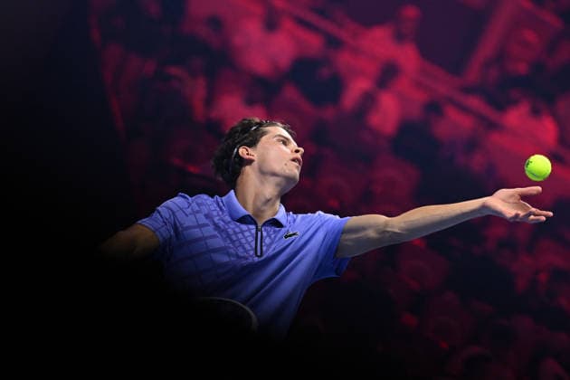 Next Gen ATP, Tennis Herren Finals Presented by PIF - Jeddah Alexander Blockx from Belgium during his semi final match at the 2025 ATP NextGen Finals in Jeddah, SAOUDI, on December 20, 2025. Photo by Corinne Dubreuil ABACAPRESS.COM Jeddah Saudi Arabia  Copyright: xDubreuilxCorinne ABACAx