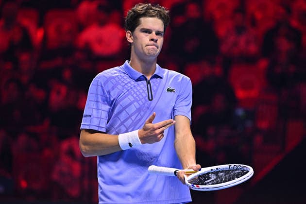 Next Gen ATP, Tennis Herren Finals Presented by PIF - Jeddah Alexander Blockx from Belgium during his semi final match at the 2025 ATP NextGen Finals in Jeddah, SAOUDI, on December 20, 2025. Photo by Corinne Dubreuil ABACAPRESS.COM Jeddah Saudi Arabia  Copyright: xDubreuilxCorinne ABACAx