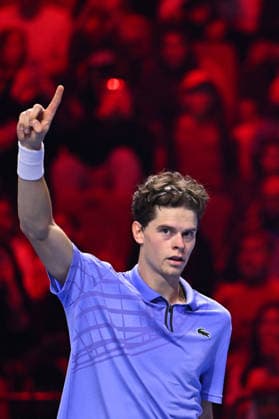 Next Gen ATP, Tennis Herren Finals Presented by PIF - Jeddah Alexander Blockx from Belgium during his semi final match at the 2025 ATP NextGen Finals in Jeddah, SAOUDI, on December 20, 2025. Photo by Corinne Dubreuil ABACAPRESS.COM Jeddah Saudi Arabia  Copyright: xDubreuilxCorinne ABACAx