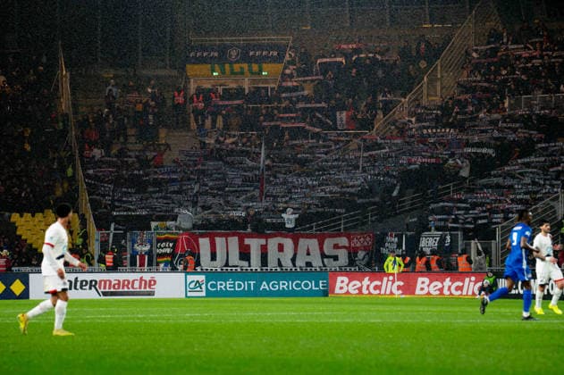 FOOTBALL : Vendee Fontenay Foot vs Paris Saint Germain PSG - Coupe de France - 32e de finale - 20 12 2025 Supporters Paris SG NantesFrance  Copyright: xEmilienxJousselinx