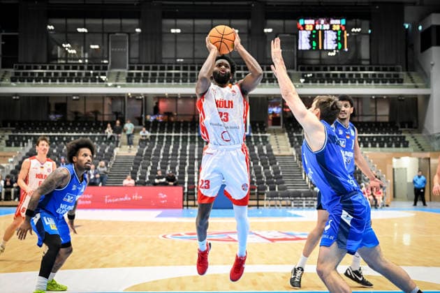 Barmer 2 Basketball Bundesliga ProA RheinStars Köln vs HAKRO Merlins Crailsheim, 20 12 2025 Michael Jordan Miller RheinStarsKöln 23 , Barmer 2 Basketball Bundesliga ProA RheinStars Köln vs HAKRO Merlins Crailsheim on 20 12 2025 at Castello Düsseldorf in Düsseldorf Nordrhein Westfalen Copyright: xBEAUTIFULxSPORTS Mueller-Laschetx