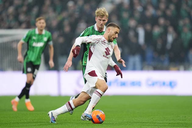 Torino™s Nikola Vlasic during the Serie A soccer match between Sassuolo and Torino at the Mapei Stadium in Reggio Emilia , north Italy - Sunday , December 21 , 2025. - Soccer .  Copyright: xSpada LaPressex