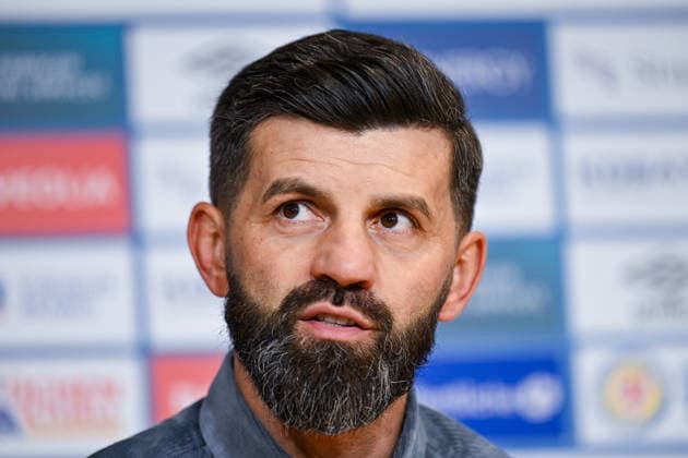 21 12 2025, Football, 2 Bundesliga, Season 2025 2026, Matchday 17, Eintracht Braunschweig FC Schalke 04, Press conference coach Miron Muslic FC Schalke 04 xRHR PHOTO YYx Copyright: KROEGER RHR-FOTOx RHR-FOTO YY