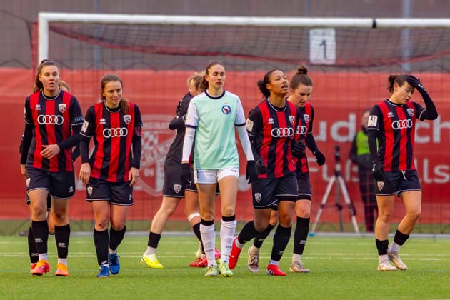 Ingolstadt, Germany 21 December 2025 2 BL Women 2025 2026 FC Ingolstadt 04 vs 1 FFC Turbine Potsdam In the picture Mia Schmid Turbine unhappy after the goal for 2 0 on the pitch Audi Sportpark Bayern Copyright: xFotostandx xSchäferx