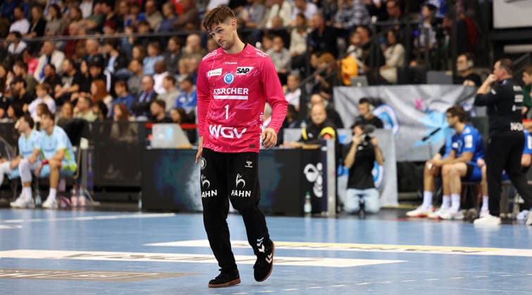 BAU 21 12 2025 Stuttgart Handball TVB Stuttgart vs VfL Gummersbach, Mateusz Kornecki TVB disappointed