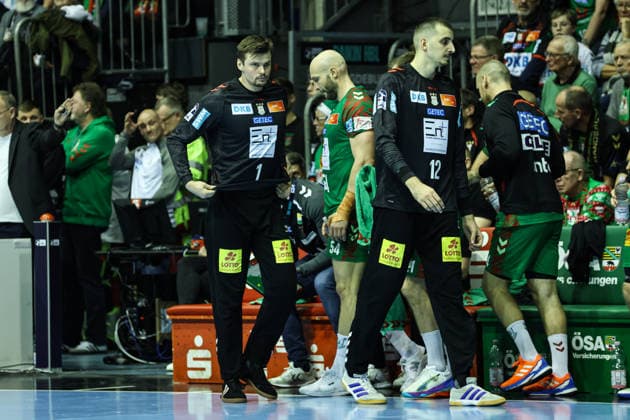 Substitution Goalkeeper Sergey Hernandez Ferrer SC Magdeburg,1 for Matej Mandic SC Magdeburg,12 Handball Bundesliga Season 2025 2026 SC Magdeburg vs SC DHFK Leipzig at the GETEC Arena in Magdeburg Action,Handball,Germany,21 12 2025
