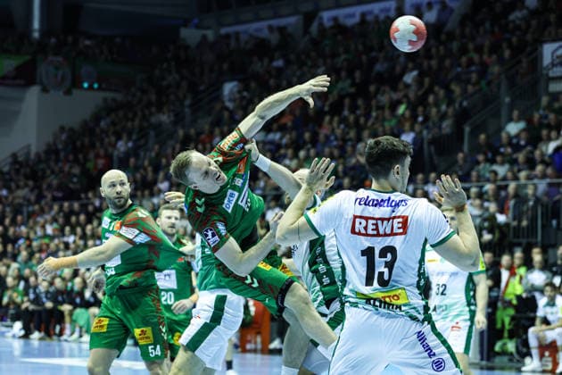 Omar Ingi Magnusson SC Magdeburg,14 Handball Bundesliga Season 2025 2026 SC Magdeburg vs SC DHFK Leipzig at the GETEC Arena in Magdeburg Action,Handball,Germany,21 12 2025