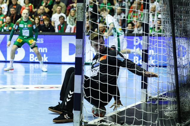 Goalkeeper Sergey Hernandez Ferrer SC Magdeburg,1 Handball Bundesliga Season 2025 2026 SC Magdeburg vs SC DHFK Leipzig at the GETEC Arena in Magdeburg Action,Handball,Germany,21 12 2025