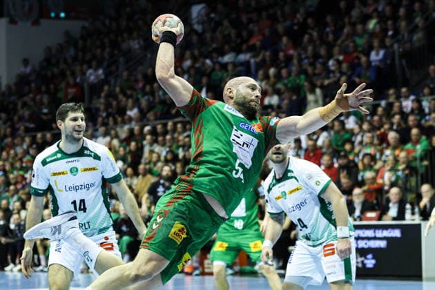 Oscar Bergendahl SC Magdeburg,54 Handball Bundesliga Season 2025 2026 SC Magdeburg vs SC DHFK Leipzig at the GETEC Arena in Magdeburg Action,Handball,Germany,21 12 2025