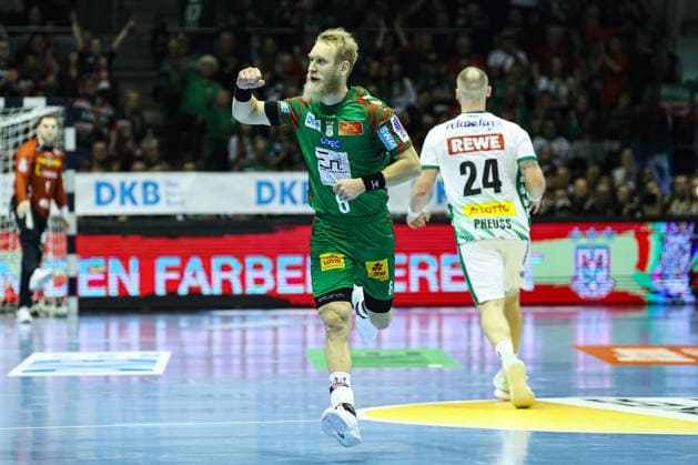 Matthias Musche SC Magdeburg,6 Handball Bundesliga Season 2025 2026 SC Magdeburg vs SC DHFK Leipzig at the GETEC Arena in Magdeburg Action,Handball,Germany,21 12 2025