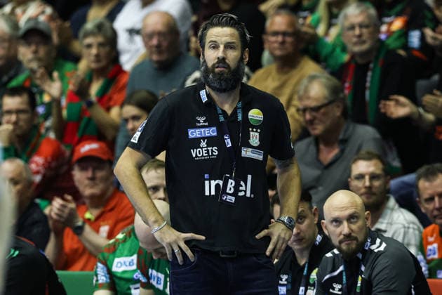 Coach Bennet Wiegert SC Magdeburg Handball Bundesliga Season 2025 2026 SC Magdeburg vs SC DHFK Leipzig at the GETEC Arena in Magdeburg Handball,Germany,21 12 2025