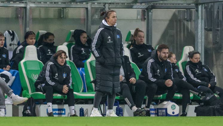 Liese Brancao Lis, Coach, Hamburger SV , THE DFB REGULATIONS PROHIBIT ANY USE OF PHOTOGRAPHS AS IMAGE SEQUENCES AND OR QUASI VIDEO , 21 12 2025, Wolfsburg Germany , Football, Google Pixel Womens Bundesliga, VfL Wolfsburg Hamburger SV xobx