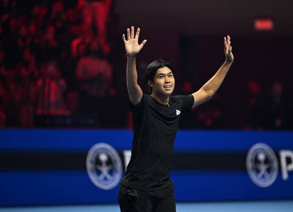 Next Gen ATP, Tennis Herren Tennis Finals Presented by PIF - Jeddah Learner Tien from USA during his final match at the 2025 ATP NextGen Finals in Jeddah , on December 21, 2025.