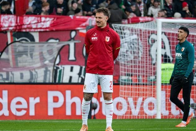 Phillip Tietz 21 FC Augsburg and Dimitrios Giannoulis 13 FC Augsburg in preparation on the pitch FC Augsburg SV Werder Bremen Copyright: xspeedshotx xRalfxJustx