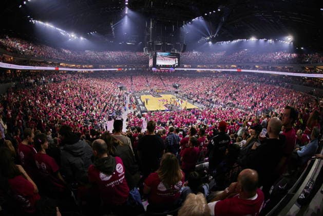 Telekom Baskets Bonn vs FC Bayern Munich Basketball Record match in front of over 19,000 spectators in the Lanxess Arena Kölnarena, Koelnarena 31 Speiltag Saison 2025 26