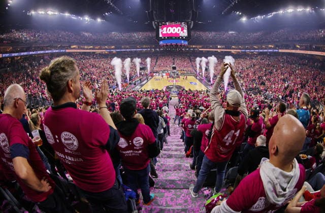 Telekom Baskets Bonn vs FC Bayern Munich Basketball Record match in front of over 19,000 spectators in the Lanxess Arena Kölnarena, Koelnarena 31 Speiltag Saison 2025 26