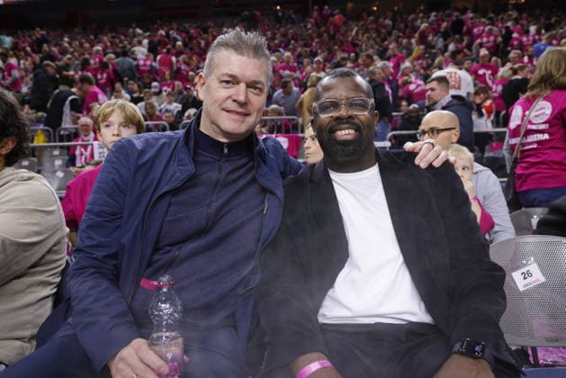 Former players Klaus Perwas and Eric Taylor Telekom Baskets Bonn vs FC Bayern Munich Basketball Record match in front of over 19,000 spectators in the Lanxess Arena Kölnarena, Koelnarena 31 Speiltag Saison 2025 26