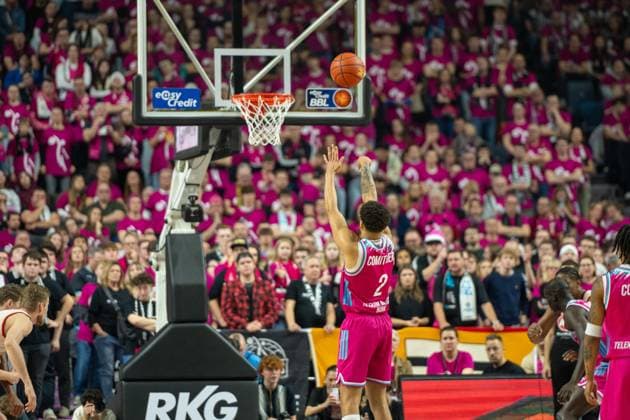 Alijah Comithier, Small Forward , Telekom Baskets Bonn 2 , , Telekom Baskets Bonn vs FC Bayern Basketball, Basketball, BBL, 31 Spieltag, 21 12 2025 Koeln Nordrhein Westfalen Germany Copyright: xkolbert-press MartinxWdziecznyx