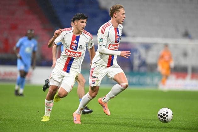 Football : Olympique Lyonnais v Saint Cyr Collonges - French Cup - 21 12 2025 Adam Karabec during the French Cup match between Olympique Lyonnais and Saint Cyr Collonges at Groupama Stadium Decines Charpieu Lyon France on December 21, 2025 LYONFrance  Copyright: xMouradxAllilix