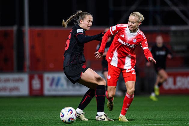 LEVERKUSEN, GERMANY - 22 DECEMBER, 2025: - 1. Frauen Bundesliga match Bayer 04 Leverkusen vs Bayern Munich at Urlich Haberland Stadion.  Copyright: xVITALIIxKLIUIEVx