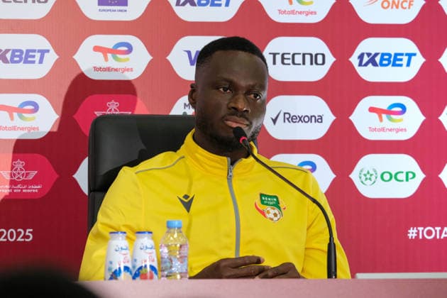 RABAT, MOROCCO - DECEMBER 22: Saturnin Allagbe of Benin Republic during the Africa Cup of Nations (AFCON) press conference, PK, Pressekonferenz between Dr Congo and Benin Republic on December 22nd at the media centre in Rabat, Morocco. Photo by Chris Kimba Copyright: xChrisxKimbax