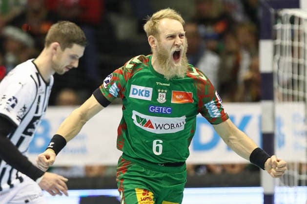 23 12 2025, xtgx, SC Magdeburg THW Kiel v l Matthias Musche Magdeburg, 6 Jubel, Torjubel, jubelt ueber das Tor, celebrate the goal, celebration Magdeburg