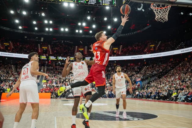 Tomer Ginat 41 Hapoel IBI Tel Aviv , Tai Odiase 21 Hapoel IBI Tel Aviv , Andreas Obst 13 FC Bayern Basketball , FC Bayern Basketball vs Hapoel IBI Tel Aviv, EuroLeague 18 Matchday, 23 12 2025 Munich Bavaria Germany Copyright: xkolbert-press UlrichxGamelx
