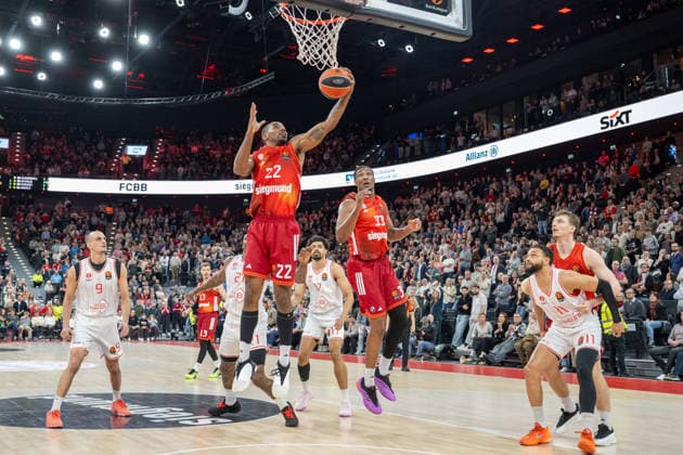 Isiaha Mike 22 FC Bayern Basketball , David Mccormack 33 FC Bayern Basketball , FC Bayern Basketball vs Hapoel IBI Tel Aviv, EuroLeague 18 Matchday, 23 12 2025 Munich Bavaria Germany Copyright: xkolbert-press UlrichxGamelx