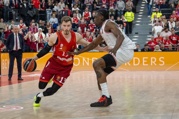 Andreas Obst 13 (FC Bayern Basketball), , FC Bayern Basketball vs. Hapoel IBI Tel Aviv, EuroLeague 18. Spieltag, 23.12.2025 Muenchen Bayern Deutschland Copyright: xkolbert-press UlrichxGamelx