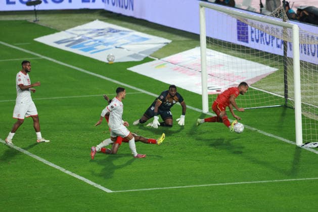 Morocco, Rabat - 23 December 2025 - Elias Achouri 7 of Tunisia national team, Nationalteam scoring a goal celebrations during the Africa Cup of Nations 2025 match of group C between Tunisia national team and Uganda national team at Screenshot 2025-12-23 at Stade Olympique Annexe Complexe Sportif Prince Abdellah Rabat, Morocco. AFCON 2025 - Tunisia vs. Uganda Copyright: xSFSIx
