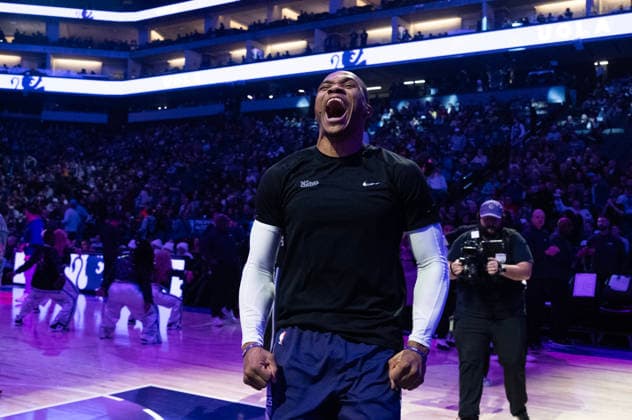 December 23, 2025, Sacramento, Ca, USA: Sacramento Kings guard Russell Westbrook (18) yells after he is introduced during the pregame ceremony at a game at Golden 1 Center on Tuesday, Dec. 23, 2025 in Sacramento. Sacramento USA - ZUMAj89_ 20251223_zaf_j89_007 Copyright: xPaulxKitagakixJr.x