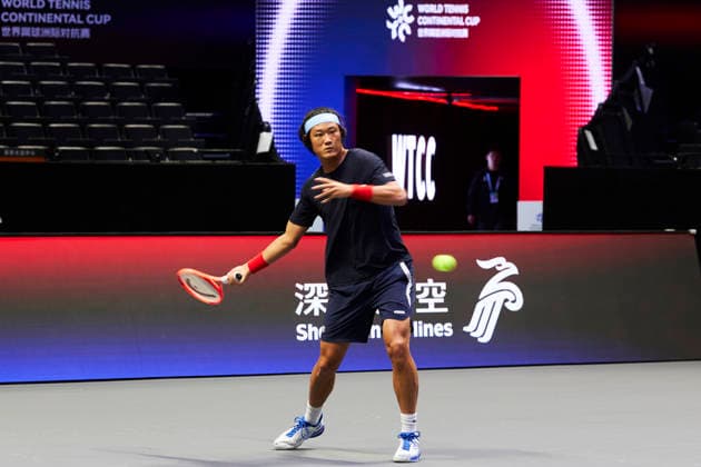 SHENZHEN, CHINA - DECEMBER 25: Zhang Zhizhen of China attends a training session of the 2025 World Tennis Continental Cup on December 25, 2025 in Shenzhen, Guangdong Province of China.  Copyright: xVCGx 111612020170