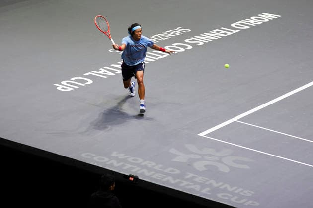 SHENZHEN, CHINA - DECEMBER 25: Zhang Zhizhen of China attends a training session of the 2025 World Tennis Continental Cup on December 25, 2025 in Shenzhen, Guangdong Province of China.  Copyright: xVCGx 111612020164