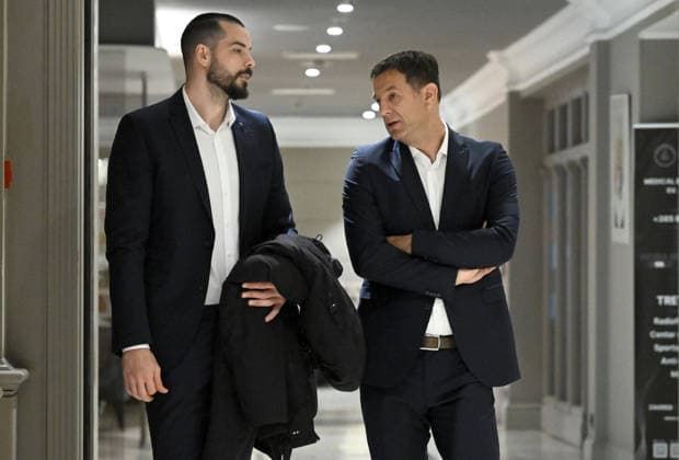 Croatia National Handball Team gather in Zagreb, Croatia Leon Susnja and Ivica Maras of Croatia arrive at Hotel Westin in Zagreb, Croatia, on December 26, 2025. Croatia s men™s senior handball team heads to Porec for a first phase of preparations for Men s EHF EURO 2026. In the first phase of preparations Croatia will play friendly match against North Macedonia.  MarkoxLukunic PIXSELL