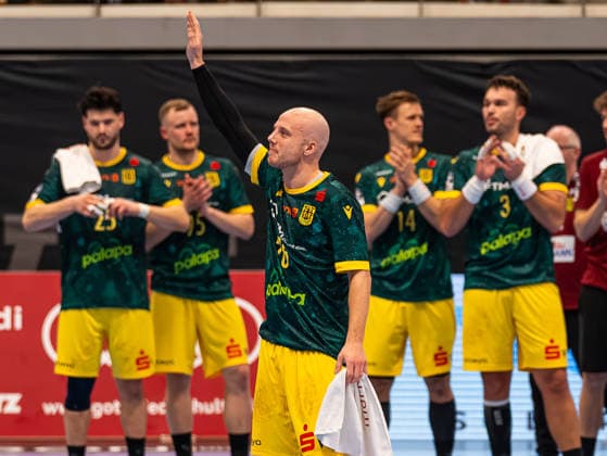 Hakon Dadi Styrmisson VfL Eintracht Hagen, 28 farewells VfL Eintracht Hagen vs 1 VfL Potsdam, Handball, 2 Bundesliga, 17 Matchday, Season 2025 2026, 26 12 2025 VfL Eintracht Hagen vs 1 VfL Potsdam, Handball, 2 Bundesliga, 17 Matchday, Season 2025 2026, 26 12 2025 Hagen Copyright: xEibner-Pressefoto DamianxKruczynx EP_DKI