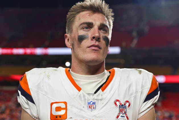 American Football, NFL, Denver Broncos, Quarterback Bo Nix is out with an ankle fracture - Stock photos