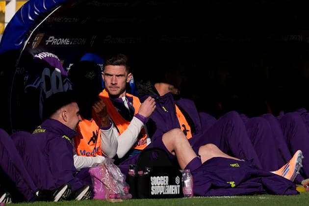 Robin Gosens (ACF Fiorentina) sits on the bench, Serie A, Parma Calcio 1913 v ACF Fiorentina, Ennio Tardini Stadium, December 27, 2025, Parma, Italy.