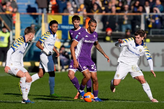 Cher Ndour (ACF Fiorentina) in action, Serie A, Parma Calcio 1913 v ACF Fiorentina, Ennio Tardini Stadium, December 27, 2025, Parma, Italy.