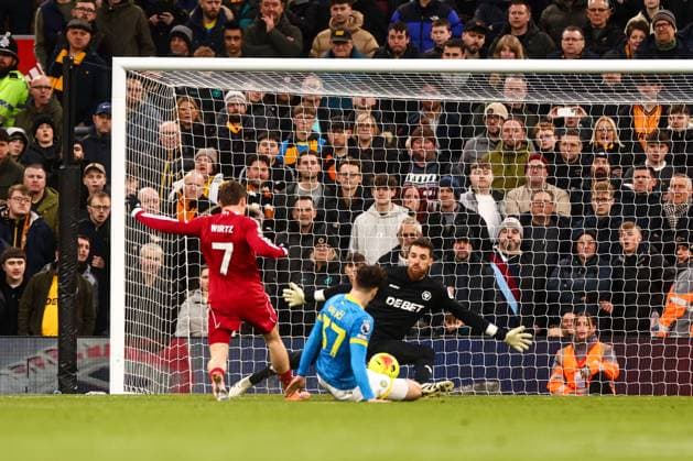 Florian Wirtz of Liverpool scores his sides second goal of the match Liverpool v Wolverhampton Wanderers, Premier League, Football, Anfield, Liverpool, UK - 27 Dec 2025Liverpool Anfield United Kingdom EDITORIAL USE ONLY No use with unauthorised audio, video, data, fixture lists, club league logos or live services. Online in-match use limited to 120 images, no video emulation. No use in betting, games or single club league player publications. Copyright: xMarkxKerton Shutterstockx 16213163ax