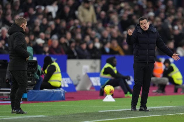 Premier League West Ham United v Fulham Marco Silva manager of Fulham during the Premier League match West Ham United vs Fulham at London Stadium, London, United Kingdom, 27th December 2025 (Photo by Harvey Murphy News Images) Copyright: xHarveyxMurphy NewsxImagesx