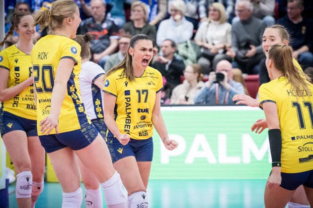 Sport Themen der Woche KW52 Vedrana Jaksetic (SSC Palmberg Schwerin, 17) - Jubel, Jubelschrei GER, Allianz MTV Stuttgart vs. SSC Palmberg Schwerin, Volleyball Bundesliga, VBL, Spielzeit 2025 2026, 27.12.2025 GER, Allianz MTV Stuttgart vs. SSC Palmberg Schwerin, Volleyball Bundesliga, VBL, Spielzeit 2025 2026, 27.12.2025 Stuttgart *** Vedrana Jaksetic SSC Palmberg Schwerin, 17 Jubel, Jubelschrei GER, Allianz MTV Stuttgart vs SSC Palmberg Schwerin, Volleyball Bundesliga, VBL, Season 2025 2026, 27 12 2025 GER, Allianz MTV Stuttgart vs SSC Palmberg Schwerin, Volleyball Bundesliga, VBL, Season 2025 2026, 27 12 2025 Stuttgart Copyright: xSandyxDinkelackerx EP_SDR