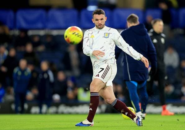 John McGinn of Aston Villa during their side s warm up Chelsea v Aston Villa, Premier League, Football, Stamford Bridge, London, UK - 27 Dec 2025London Stamford Bridge United Kingdom EDITORIAL USE ONLY No use with unauthorised audio, video, data, fixture lists, club league logos or live services. Online in-match use limited to 120 images, no video emulation. No use in betting, games or single club league player publications. Copyright: xGeorgexTewkesbury Shutterstockx 16213165k