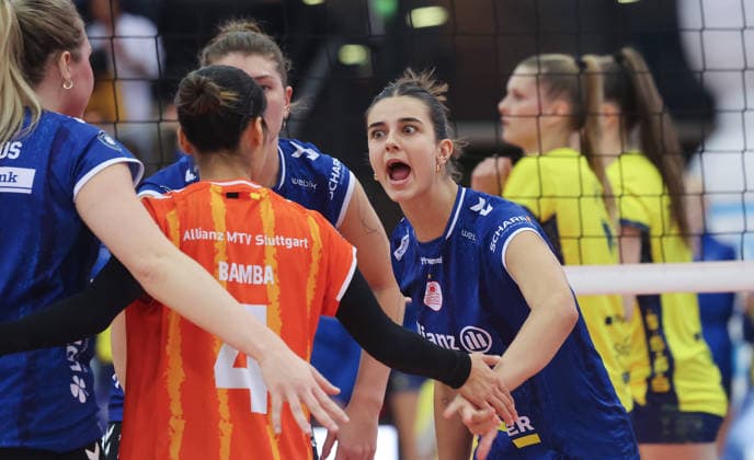 Stuttgart , Volleyball Bundesliga Allianz MTV Stuttgart vs SSC Palmberg Schwerin , Anna Koulberg Stuttgart