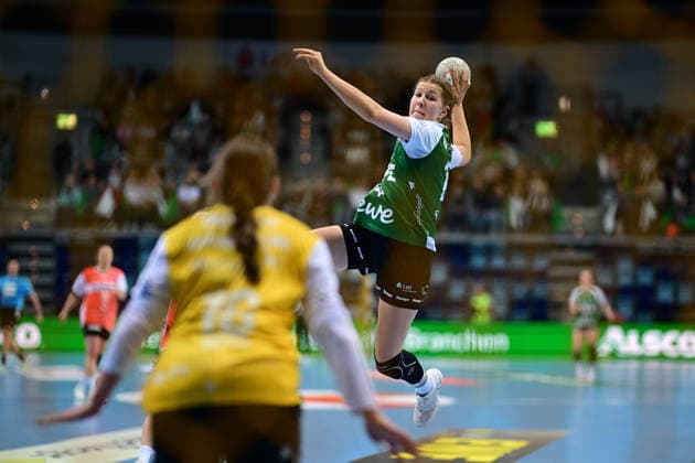 Handball I Women I Season 2025 2026 I 1 HBF I 9 Matchday I VfL Oldenburg HSG Blomberg Lippe I 27 12 2025 Marie Steffen 14, VfL Oldenburg Oldenburg EWE Arena Niedersachsen Germany Copyright: xLobeca FelixxSchlikisx