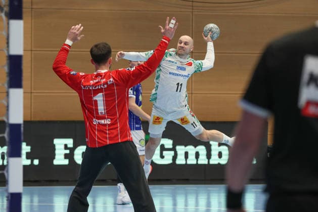 27 12 2025, xgox, Handball Daikin HBL ThSV Eisenach SC Magdeburg emspor, v l Daniel Pettersson Magdeburg, 11 throws goal, Torschuetze, erzielt Tor, Treffer, scores the goal Eisenach