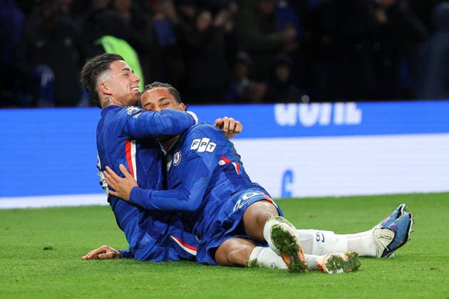 27th December 2025; Stamford Bridge, Chelsea, London, England: Premier League Football, Chelsea versus Aston Villa; Joao Pedro of Chelsea scores and celebrates in the 37th minute  IanxStephen