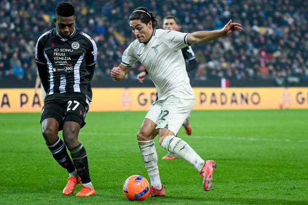 CALCIO - Serie A - Udinese Calcio vs SS Lazio Lazio s Matteo Cancellieri in action against Udinese s Christian Kabasele during Udinese Calcio vs SS Lazio, Italian soccer Serie A match in Udine, Italy, December 27 2025 Udine Italy  Copyright: xIPAxSport ABACAx