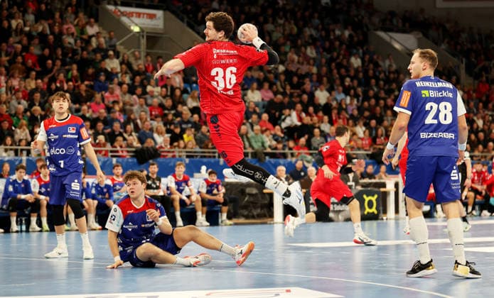 27 12 2025, Germany, Bietigheim, Handball 2 Bundesliga, SG BBM Bietigheim vs HBW Balingen Weilstetten, Jonathan Fischer BBM